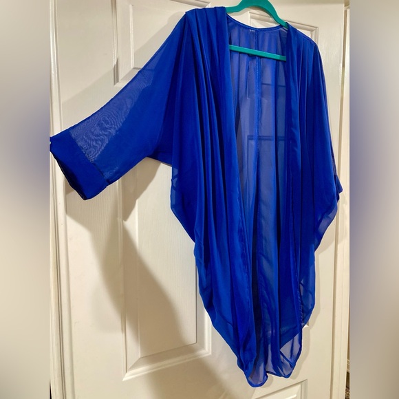 EUC American Apparel blue chiffon kimono - Picture 2 of 9